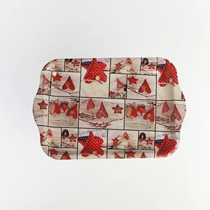 hot sale christmas holiday  serving tray food large decorative plastic tray food custom print tray