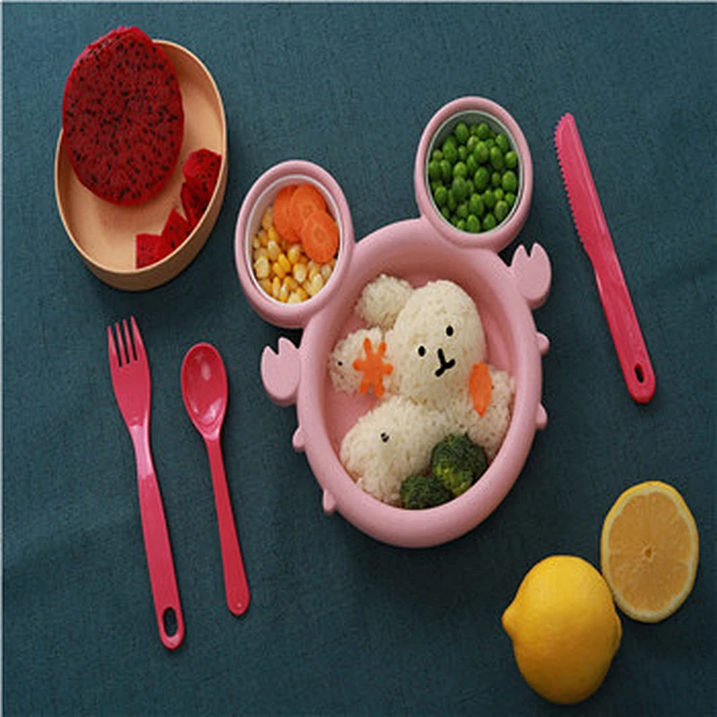 Hot New  Kids Travel Tray Bamboo Plate Set  Bamboo Plates for Kids