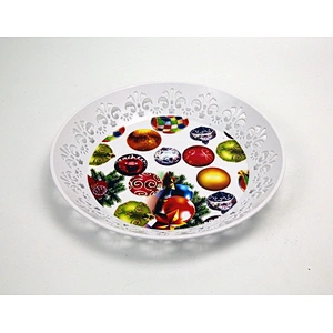 Hot round polypropylene plastic decorative christmas cheap  serving tray