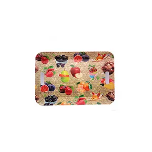 Customized Thanksgieing day Printed  Rectangle   plastic Serving Tray