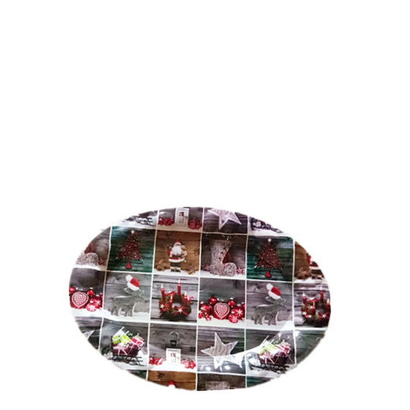 Custom promotion gift plastic tray high quality  oval tray  set christmas plastic tray