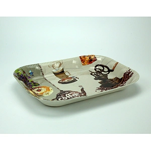 Plastic food container serving tray wholesale fruit  plastic tray rectangular full printing plastic tray
