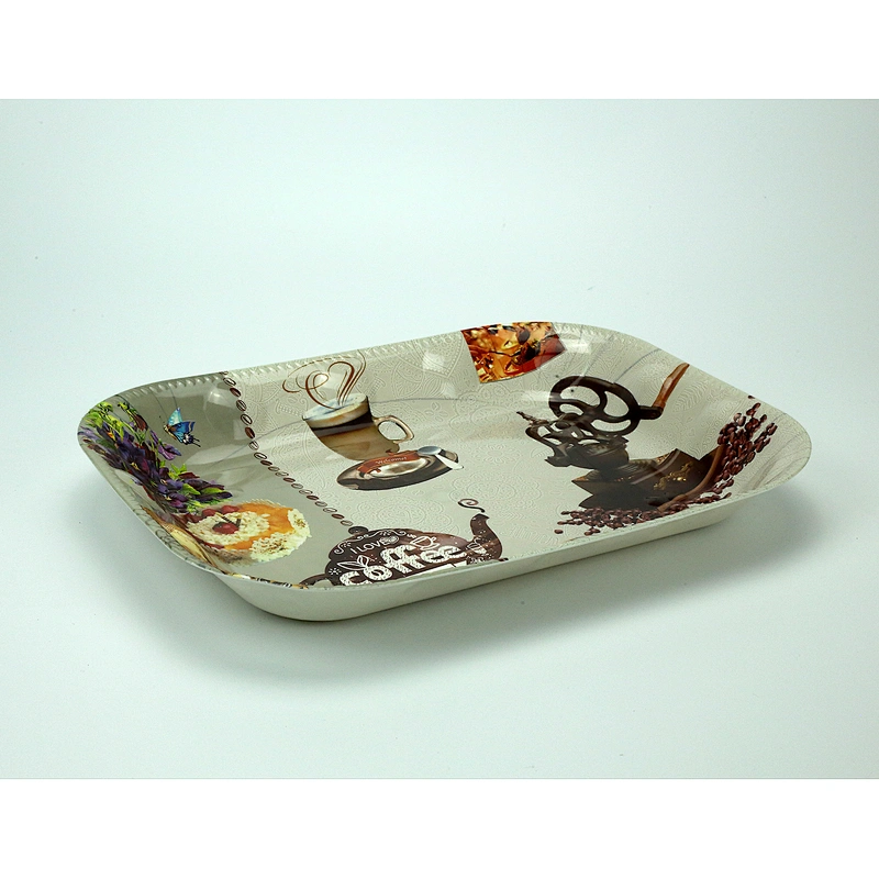 Plastic food container serving tray wholesale fruit  plastic tray rectangular full printing plastic tray
