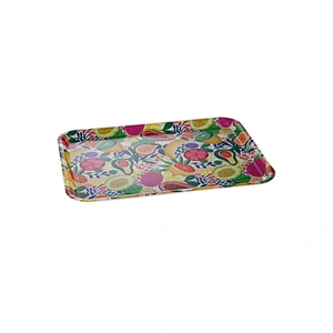 Ecofriendly Biodegradable Square  Bamboo Fiber Breakfast Food Fruit Tea Large Rolling Serving Tray Plateau