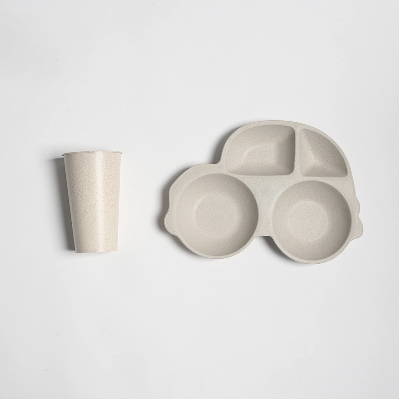 Food Plate Car Shaped Plate  Best Selling 5pcs Children rectangle Tableware Set Bamboo Fiber Kid