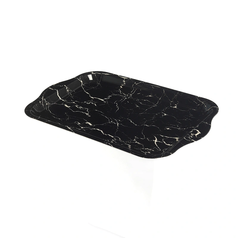 custom christmas serving tray food and fruit rectangular plastic tray printed flower plastic tray