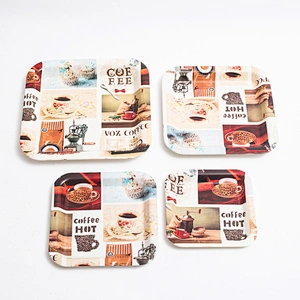 Cheap  squrae  print tray /cheap plastic  promotion  plate