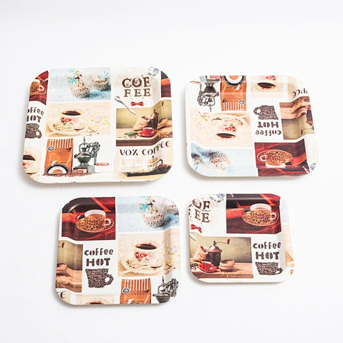 Cheap  squrae  print tray /cheap plastic  promotion  plate