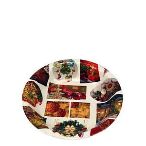 Hot factory cheap promotion decor christmas  plastic gift plate gold dish food plastic bowl