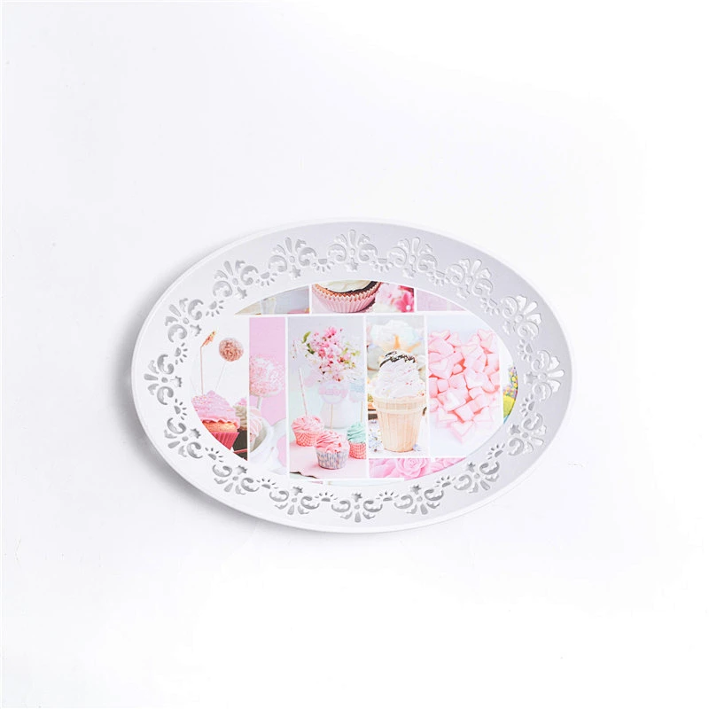 Dry fruit plastic serving tray promotion oval hollow out plastic tray food grade hdpe white plastic tray