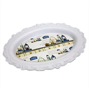 Coffee series oval plastic trays  print Gift plastic trays supermarket promotion trays