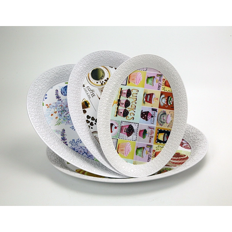 Factory Low Price Rectangle Non Slip Service Tray Melamine Tray