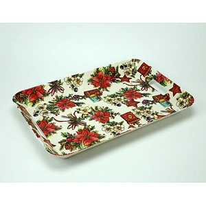 Custom Wholesale Printed Plastic Buffet Food Serving Tray With Handle