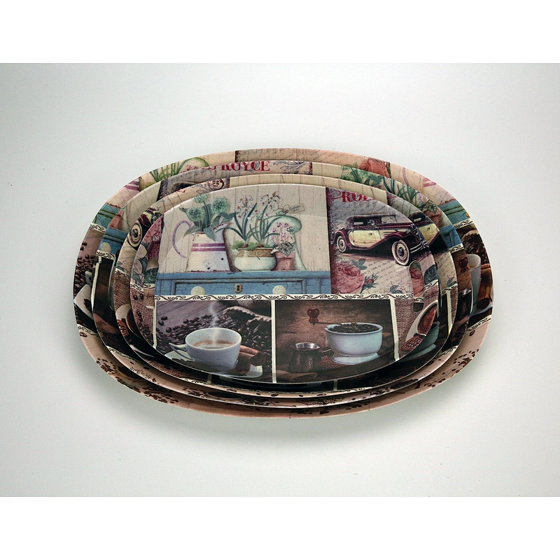 Cheap hard plastic serving tray food grade PP plastic tray hot sale With the handle serving tray