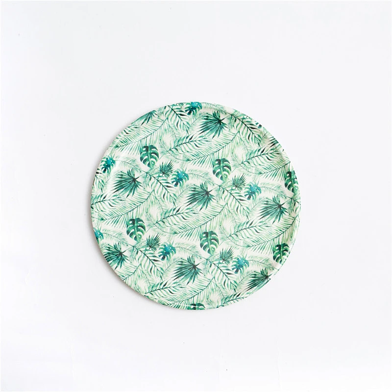 Oem indoor decor  round  reusable flat plastic tray plastic plate manfactureer