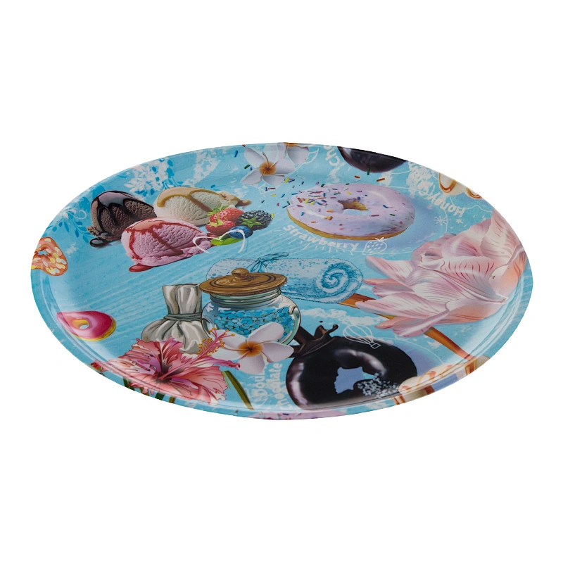 Custom 28cm Non Slip Cheap Chinese Plastic coffee Table Tray