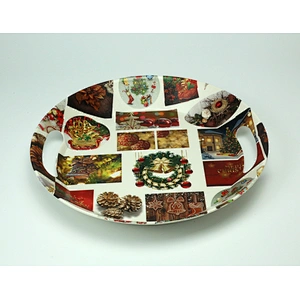 Cheap serving tray with handles,designer food serving tray,high quality plastic tray