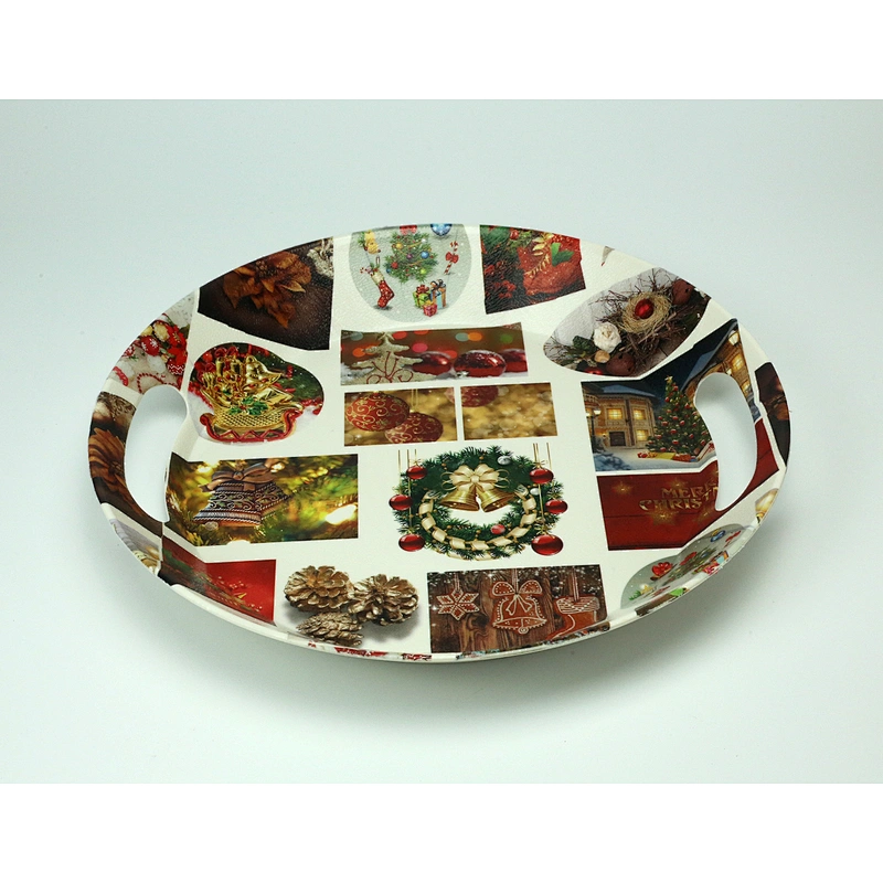 Cheap serving tray with handles,designer food serving tray,high quality plastic tray