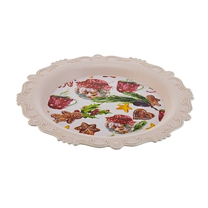 Round anti-slip vintage  pp food grade serving tray  custom rolling tray from  China famous supplier