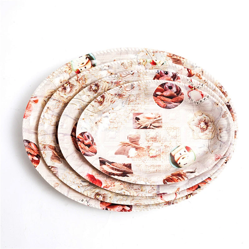 custom cake plastic serving tray,plastic material serving tray,full printed plastic tray