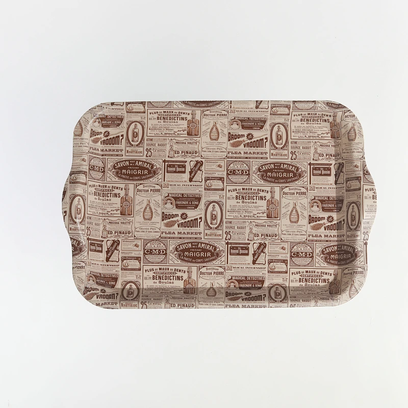 Decorative rectangular plastic serving tray promotion gift service style plastic tray,beautiful plastic tray