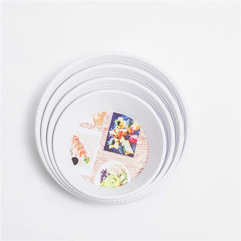 large Plastic round trays large food trays Kitchen disposable trays  full printing plastic tray