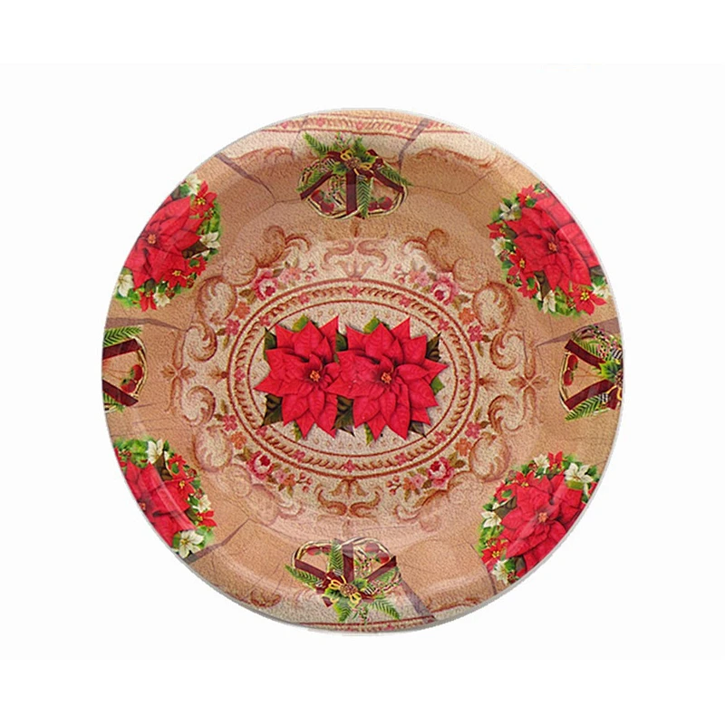 China  printed round propylene pp round tray cheap  christmas decor plate
