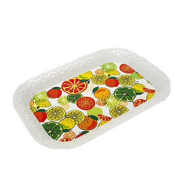 Hot sale rectangular plastic serving tray,full printing plastic tray ,Promotional holiday plate