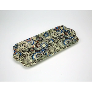 Plastic serving tray with hand,kiwi fruit packaging tray,good design deep flower printed plastic tray