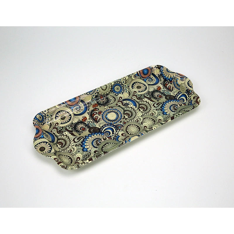 Plastic serving tray with hand,kiwi fruit packaging tray,good design deep flower printed plastic tray