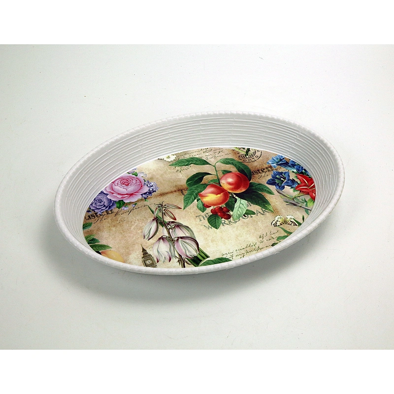 Customized Style and oval shape plastic charger tray