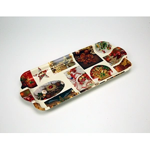 Plastic serving tray with hand,kiwi fruit packaging tray,good design deep flower printed plastic tray