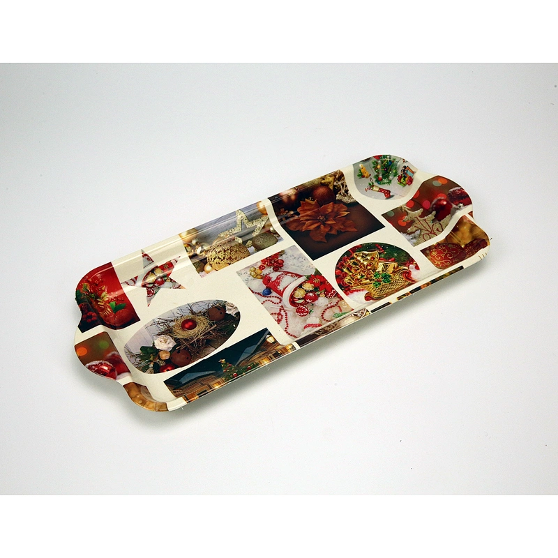 Plastic serving tray with hand,kiwi fruit packaging tray,good design deep flower printed plastic tray