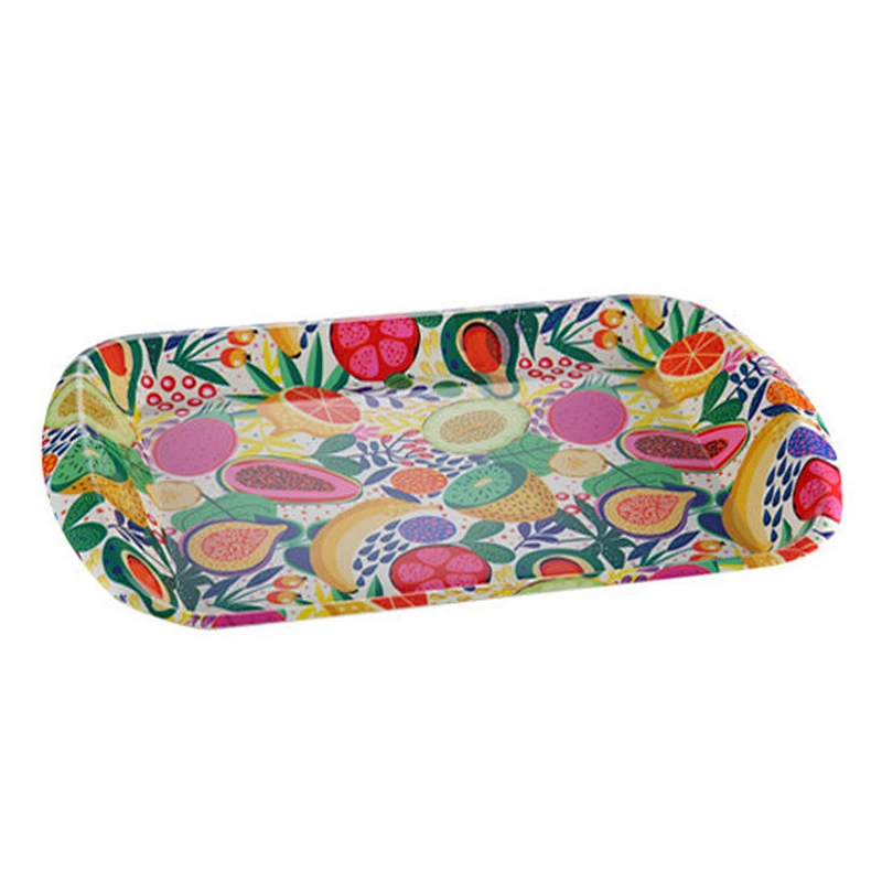 Beautiful rectangular dinner serving tray,coffee design plastic tray,household daily plastic tray