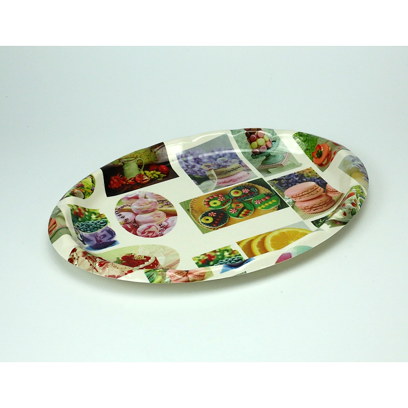 safe, non-toxic and reusable fruit decoration round serving tray