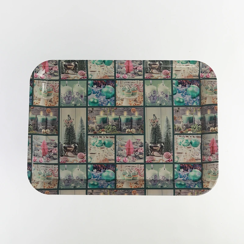 custom printing plate, coffee rectangular plastic serving tray promotion printed hotel tray