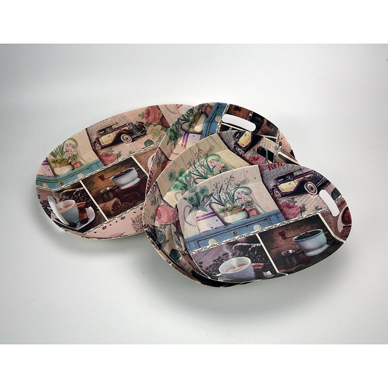 Cheap hard plastic serving tray food grade PP plastic tray hot sale With the handle serving tray