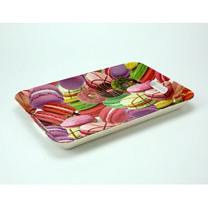 Custom Wholesale Printed Plastic Buffet Food Serving Tray With Handle