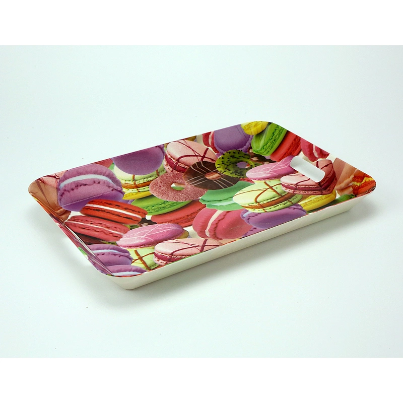 Custom Wholesale Printed Plastic Buffet Food Serving Tray With Handle