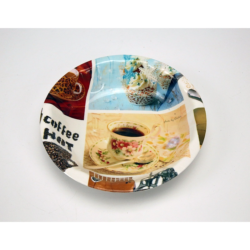 Christmas decorative plastic serving tray,wholesale food round plastic sarving tray western design plastic tray