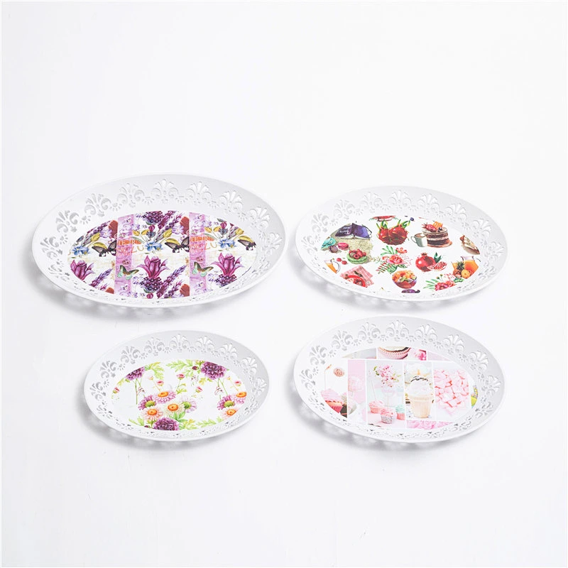 Dry fruit plastic serving tray promotion oval hollow out plastic tray food grade hdpe white plastic tray