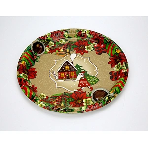custom plastic tray promotion christmas holiday tray full printing plastic tray