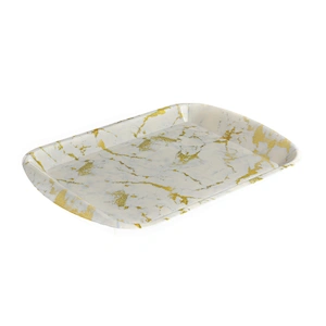 promotion gift tray for christmas rectangular food  plastic handle tray printed flowers plastic tray