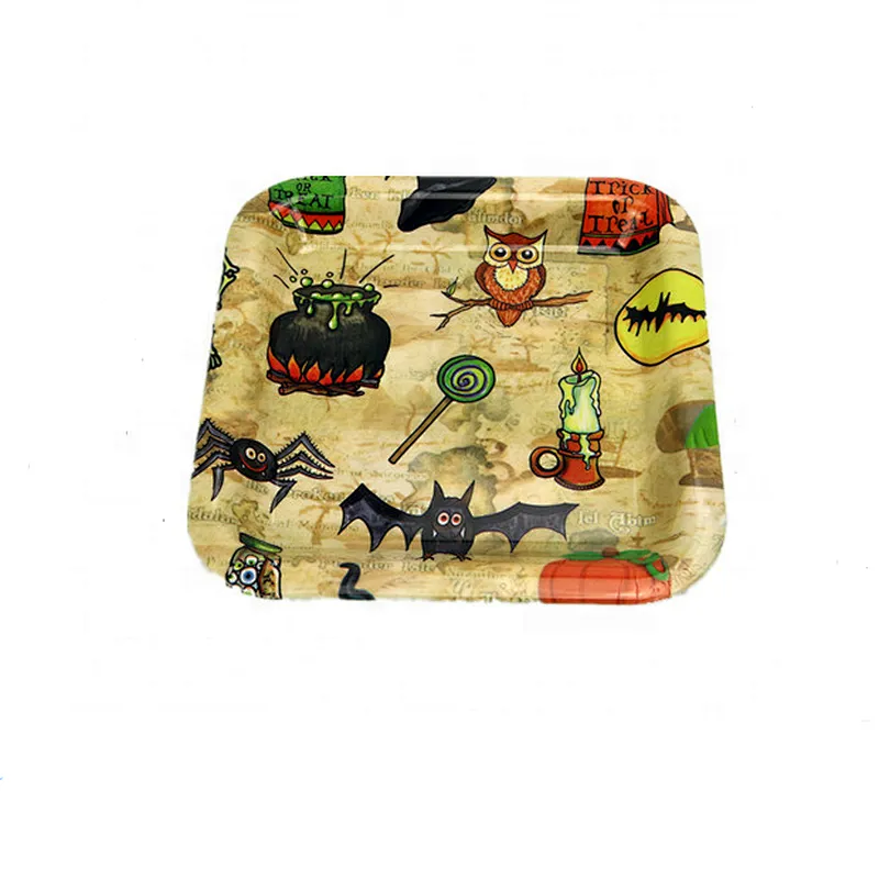 Custom Cheap flower design printed  Square Food  fruit Serving Tray
