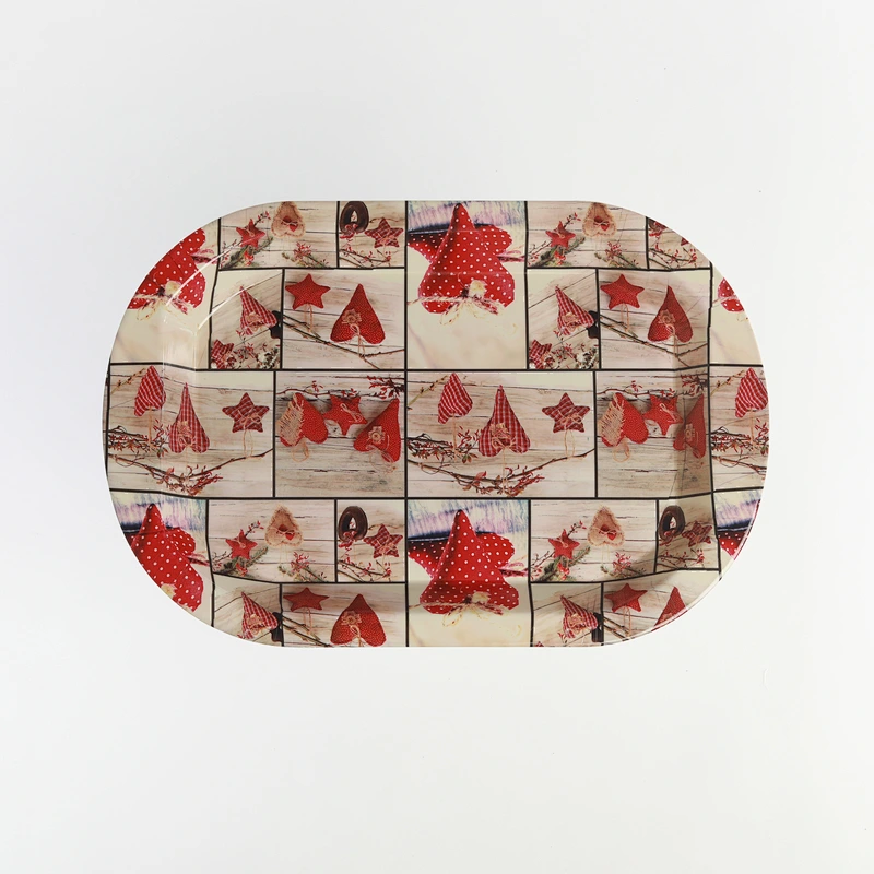 Fish plastic seafood large tray,cheap large size plastic tray,new full print plastic tray