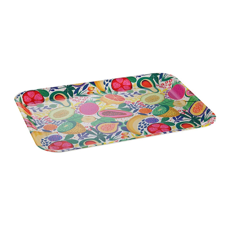 Custom Eco-friendly high quality full printed melamine restaurant tray/tray decorative/large plastic tray