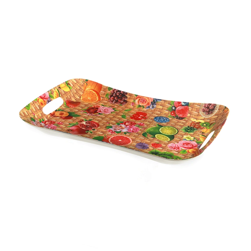 custom printed coffee seving tray coffee series plastic trays  with the handle taray