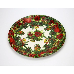 custom plastic tray promotion christmas holiday tray full printing plastic tray