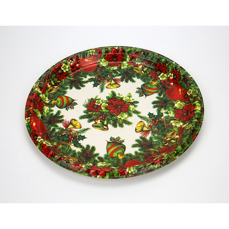 custom plastic tray promotion christmas holiday tray full printing plastic tray