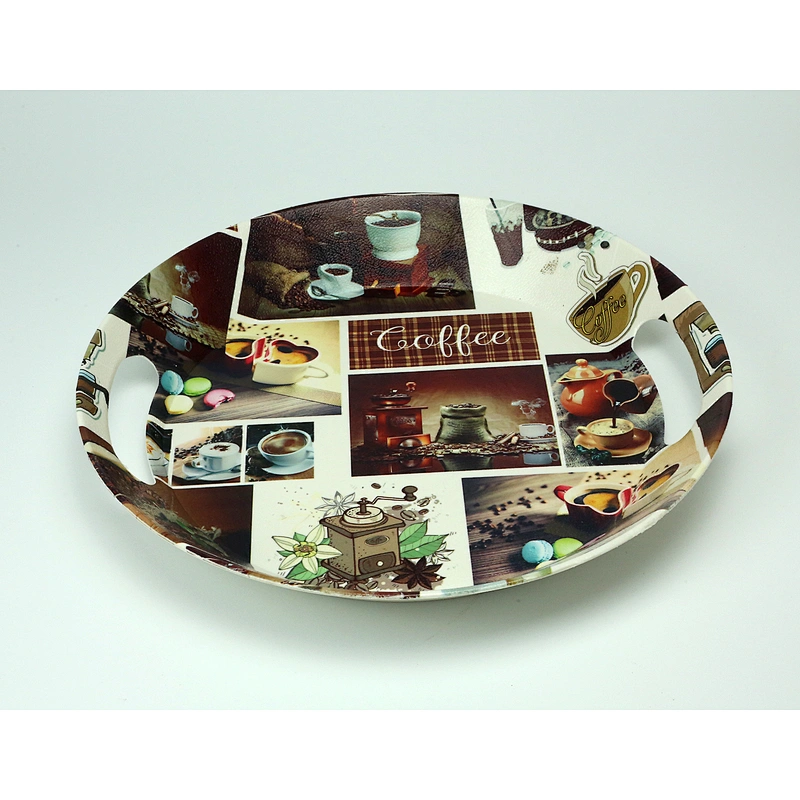 Cheap serving tray with handles,designer food serving tray,high quality plastic tray